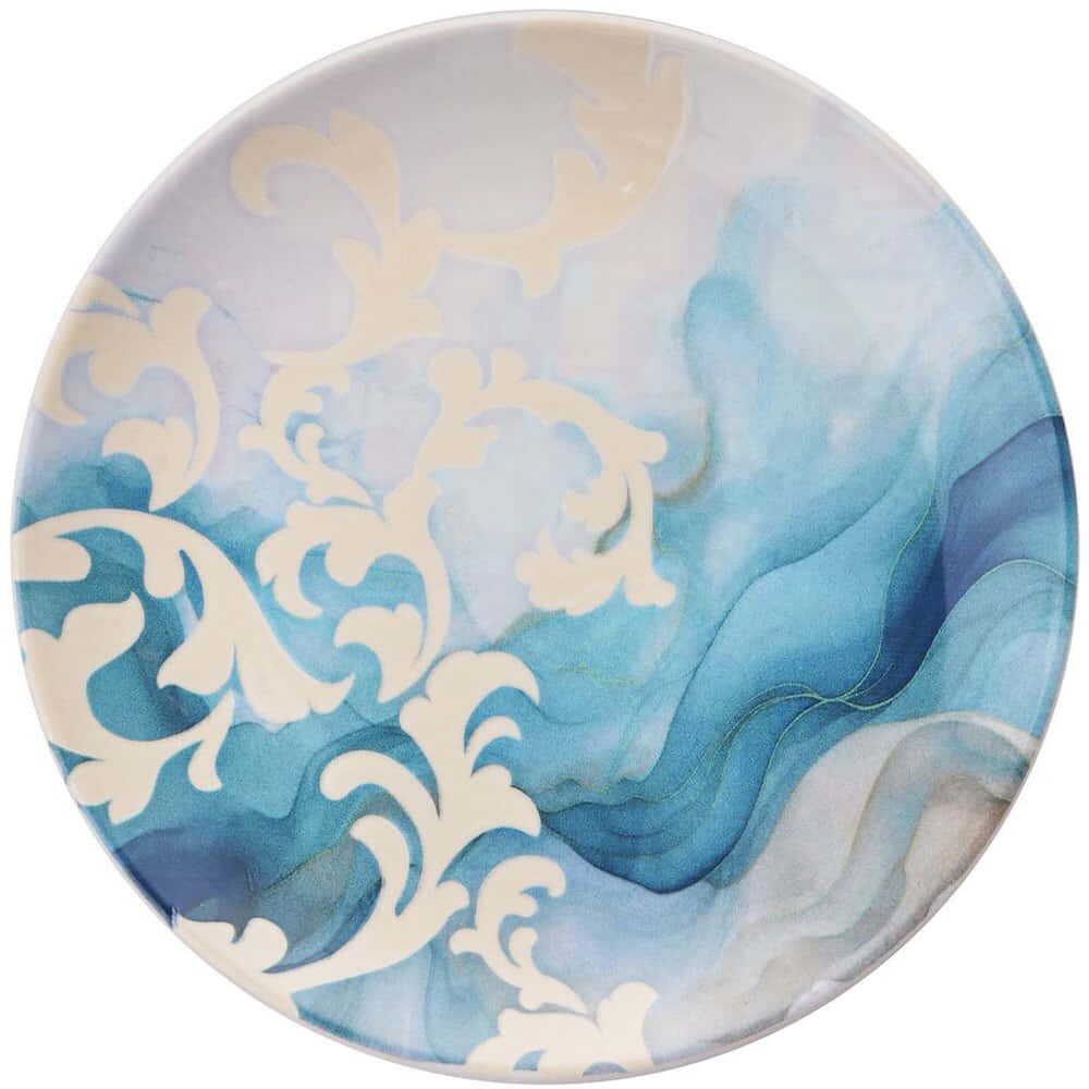 Πιάτο Ρηχό Pattern (Σετ 6Τμχ) 471PST1169 25,5x25,5x2,5cm Multi-Blue Hermia Κεραμικό