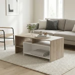 Τραπέζι σαλονιού Consa pakoworld sonoma - λευκό 120x60x52.8εκ