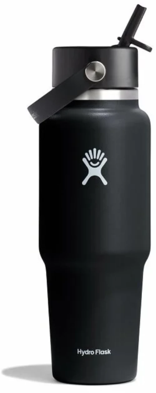 Hydro Flask Μπουκάλι Ταξιδιού με Καλαμάκι WIDE FLEX 946 ml - Μαύρο (WT32BFS001)