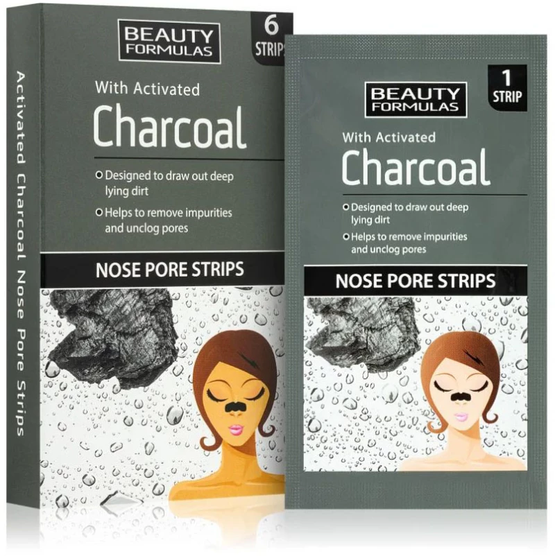 Beauty Formulas Nose Pore Strips with Activated Charcoal 6τμχ