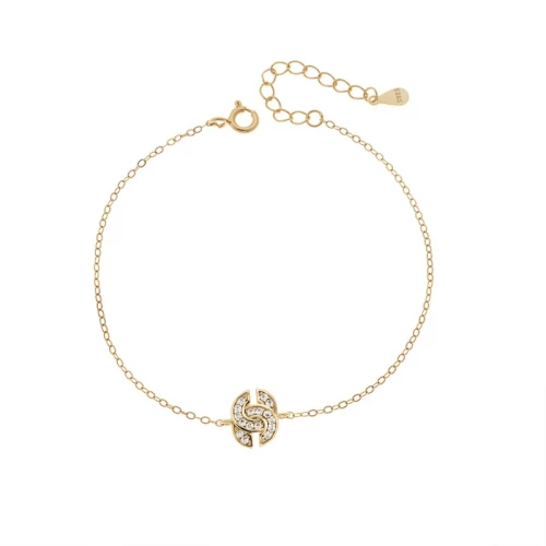 Βραχιόλι Γυναικείο Senza από επιχρυσωμένο ασήμι 925, "Chanel"