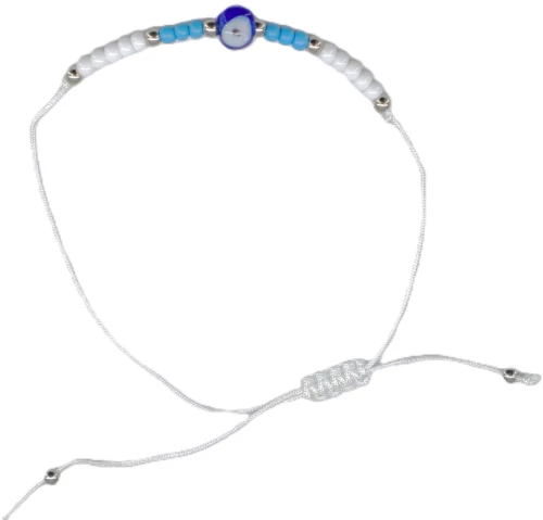 Elegant Γυναικείο Βραχιόλι με σχέδιο ματάκι kαι γαλαζιες πετρες κ.BR24-466