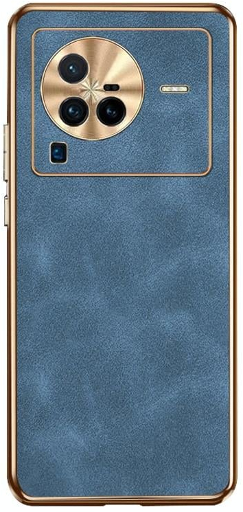Για vivo X80 Pro Electroplating Lambskin δέρμα τηλέφωνο θήκη (Μπλε)