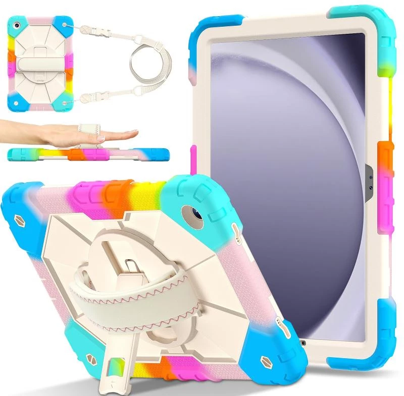 Για Samsung Galaxy Tab A9 + X216 αντίθεση χρώμα ρομπότ C2 σιλικόνης υβριδική θήκη tablet PC (Πολύχρωμο Μπλε)