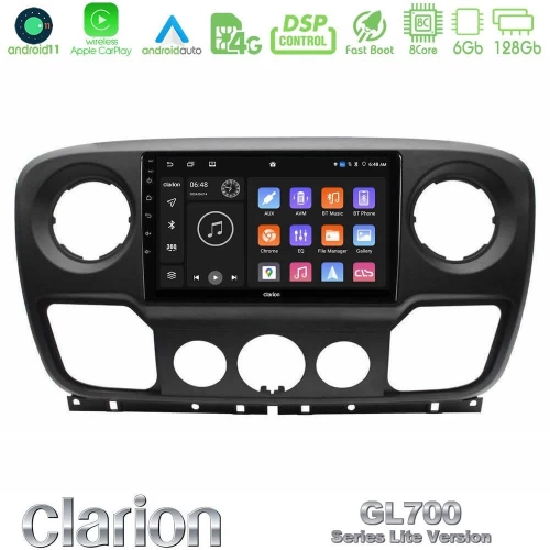 Clarion GL700 Lite Series 8Core Android11 6+128GB Renault/Nissan/Opel Navigation Multimedia Tablet 10" Με Carplay & Android Auto