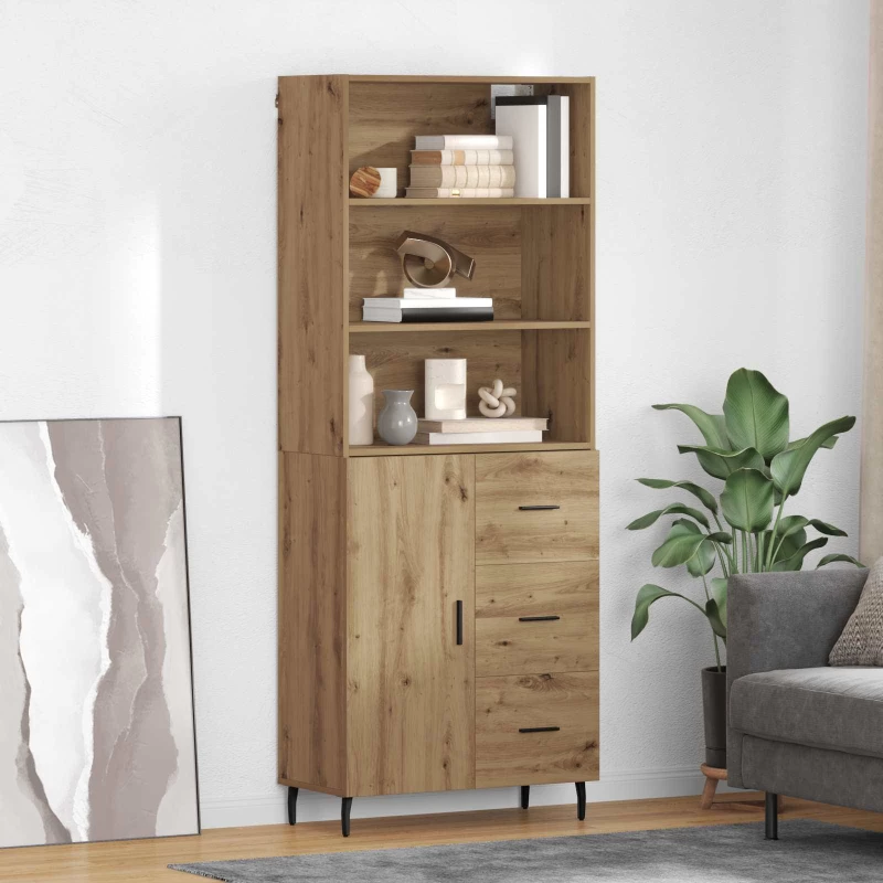 vidaXL Highboard με συρτάρι Artisan Oak 69,5 x 34 x 180 εκ.