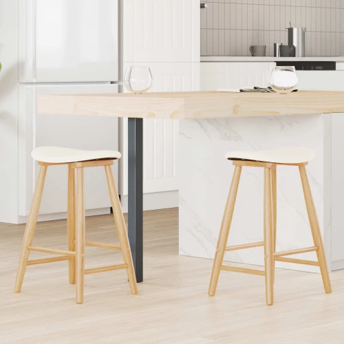 vidaXL Καρέκλες φαγητού 2 pcs Φυσικό 46 x 37 x 63 εκ