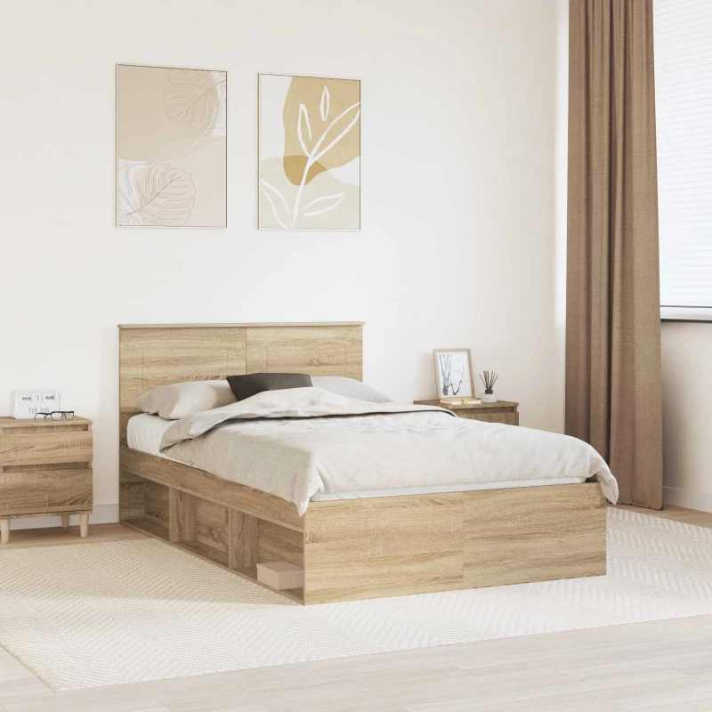 vidaXL Σκελετός Κρεβατιού Σονόμα 120 x 190 cm Επεξεργασμένο ξύλο