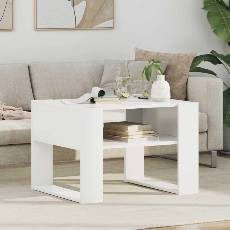 vidaXL Τραπεζάκι σαλονιού Λευκό 66 x 53 x 45 εκ. Επεξεργασμένο ξύλο