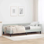 vidaXL Κρεβάτι γωνίας με στρώμα Άλλο 2 pcs Ανοιχτό γκρι Βελούδο