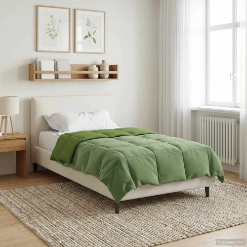 vidaXL Κουβέρτα ολόκληρου του χρόνου Πράσινο 135 x 220 εκ. Μικροΐνες