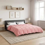 vidaXL Κουβέρτα ολόκληρου του χρόνου Ροζ 200 x 220 cm Μικροΐνες