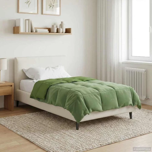 vidaXL Καλοκαιρινό Παπλωματοθήκη Πράσινο 155 x 200 εκ. Μικροΐνες