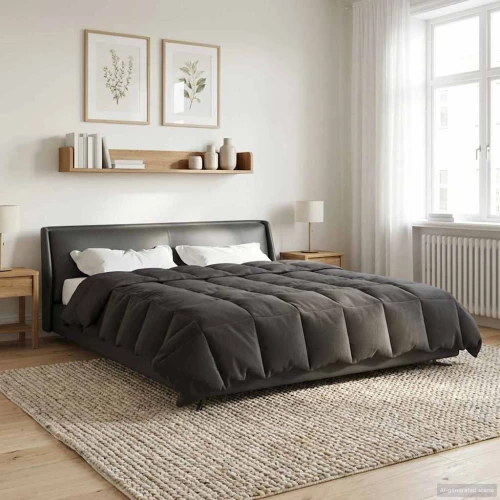 vidaXL Καλοκαιρινό Παπλωματοθήκη Ανθρακί 200 x 200 cm Μικροΐνες