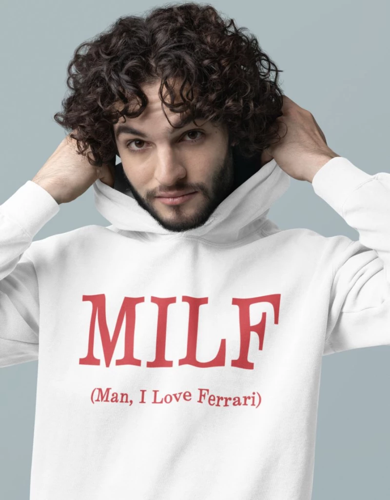 Man i love Ferrari | Hamilton | MILF Φούτερ με Κουκούλα - BLACK