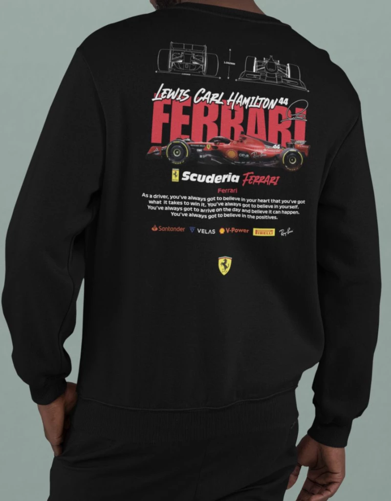 Hamilton x Ferrari Φούτερ - BLACK