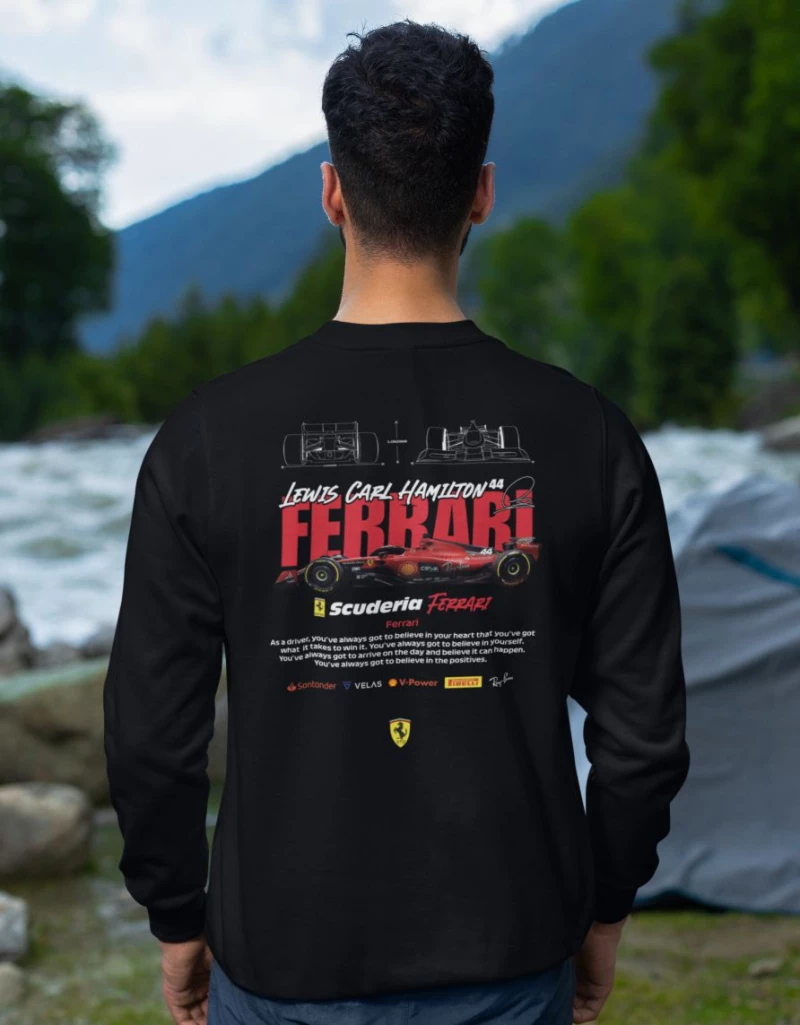 Hamilton x Ferrari Φούτερ - BLACK