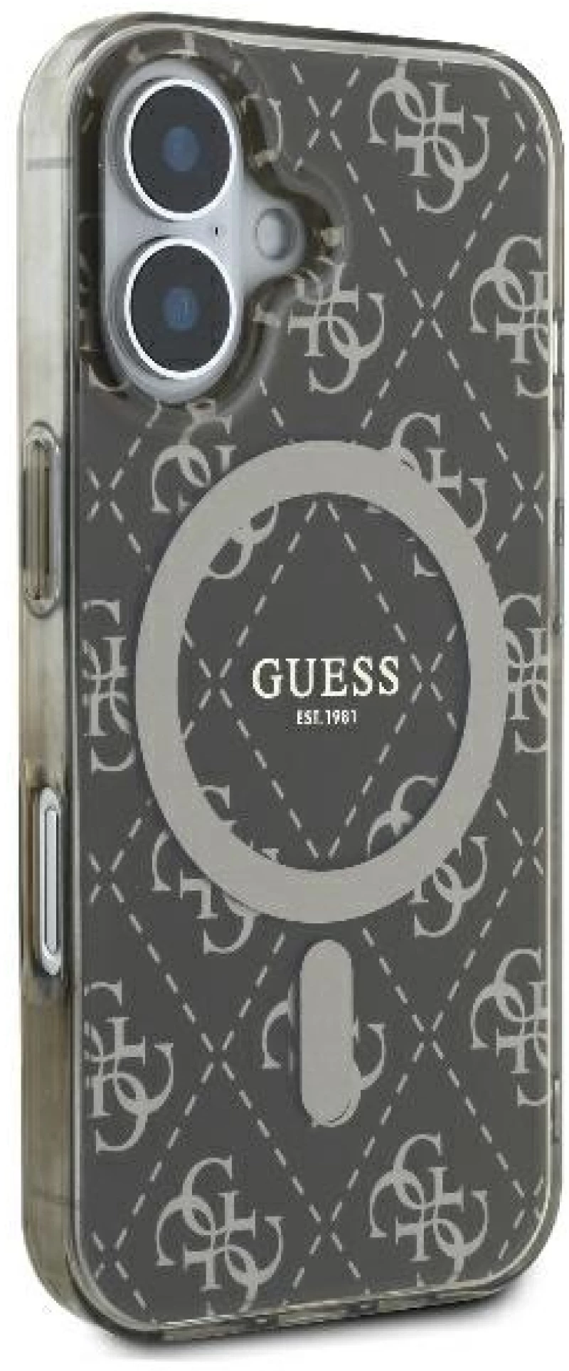 Guess IML 4G Background MagSafe iPhone 16 Plus Case - Brown