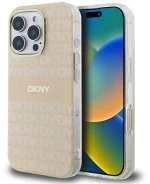 DKNY Repeat Texture Pattern With Stripe iPhone 16 Pro Max Case - Pink