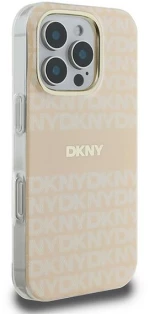 DKNY Repeat Texture Pattern With Stripe iPhone 16 Pro Max Case - Pink
