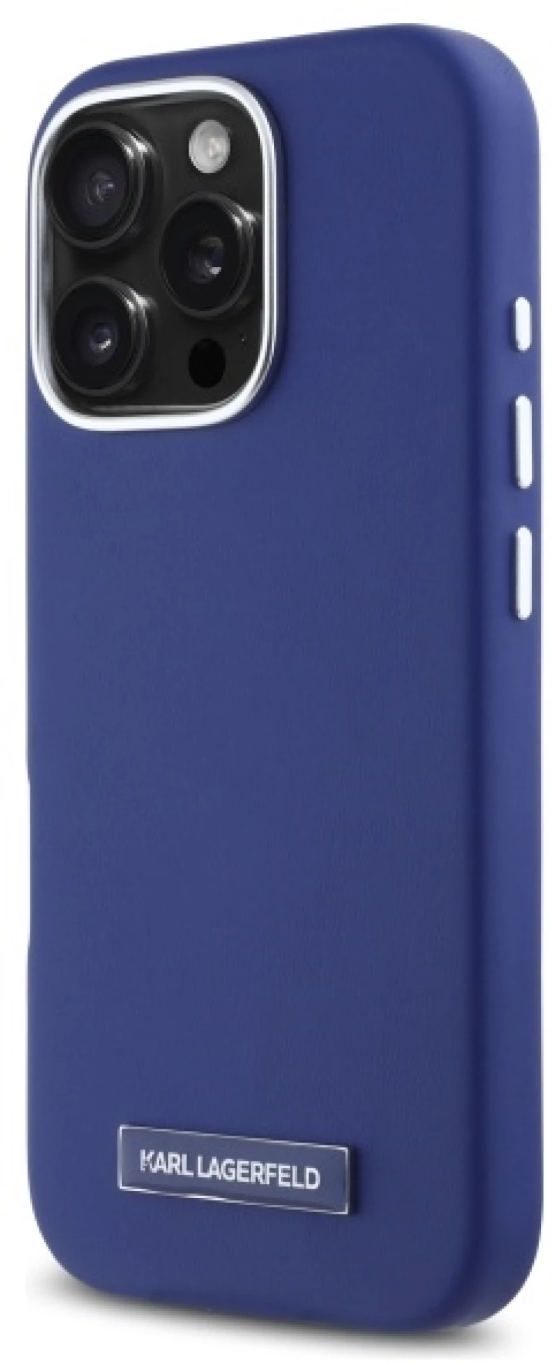 Karl Lagerfeld FW Metal Plate MagSafe iPhone 16 Pro Case - Blue
