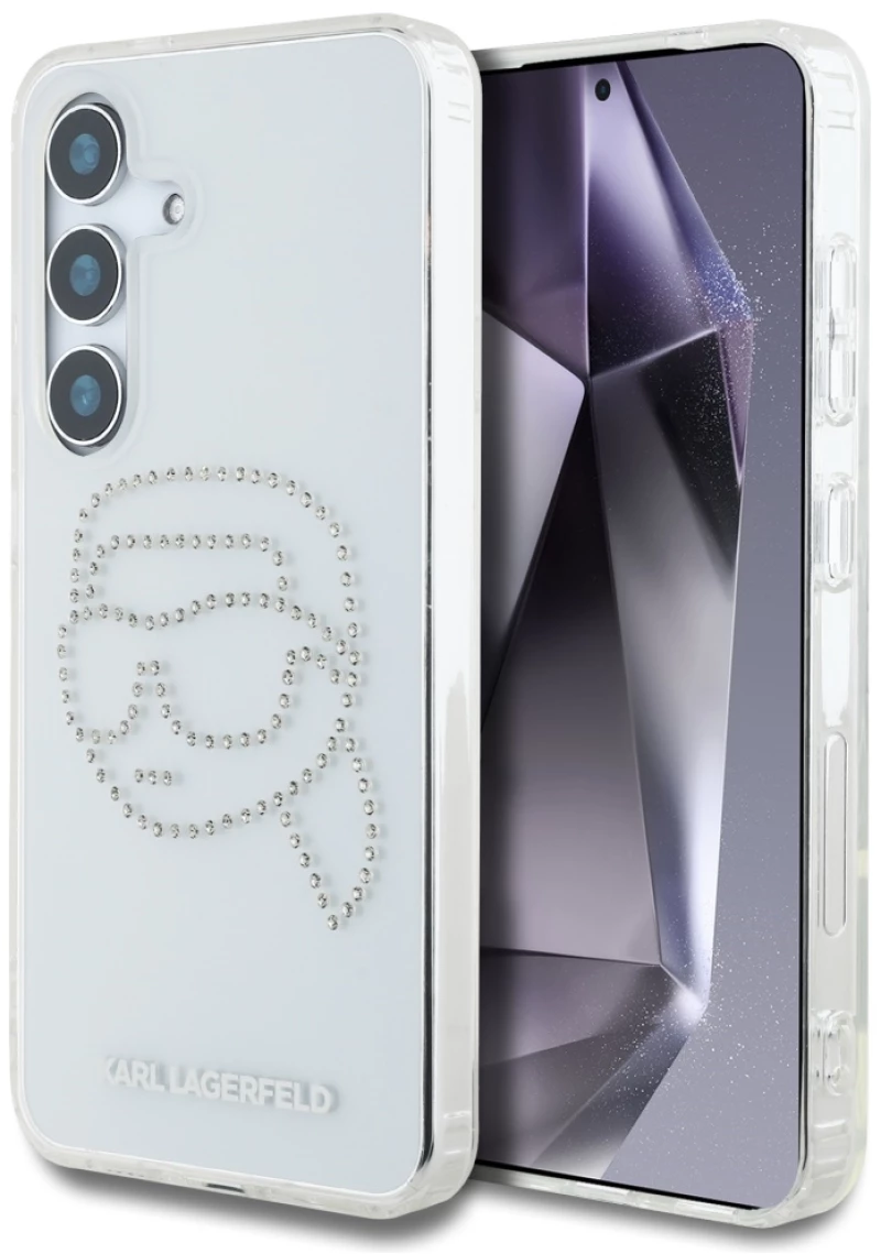 Case Karl Lagerfeld Rhinestones Karl Head Logo Samsung Galaxy S25 transparent