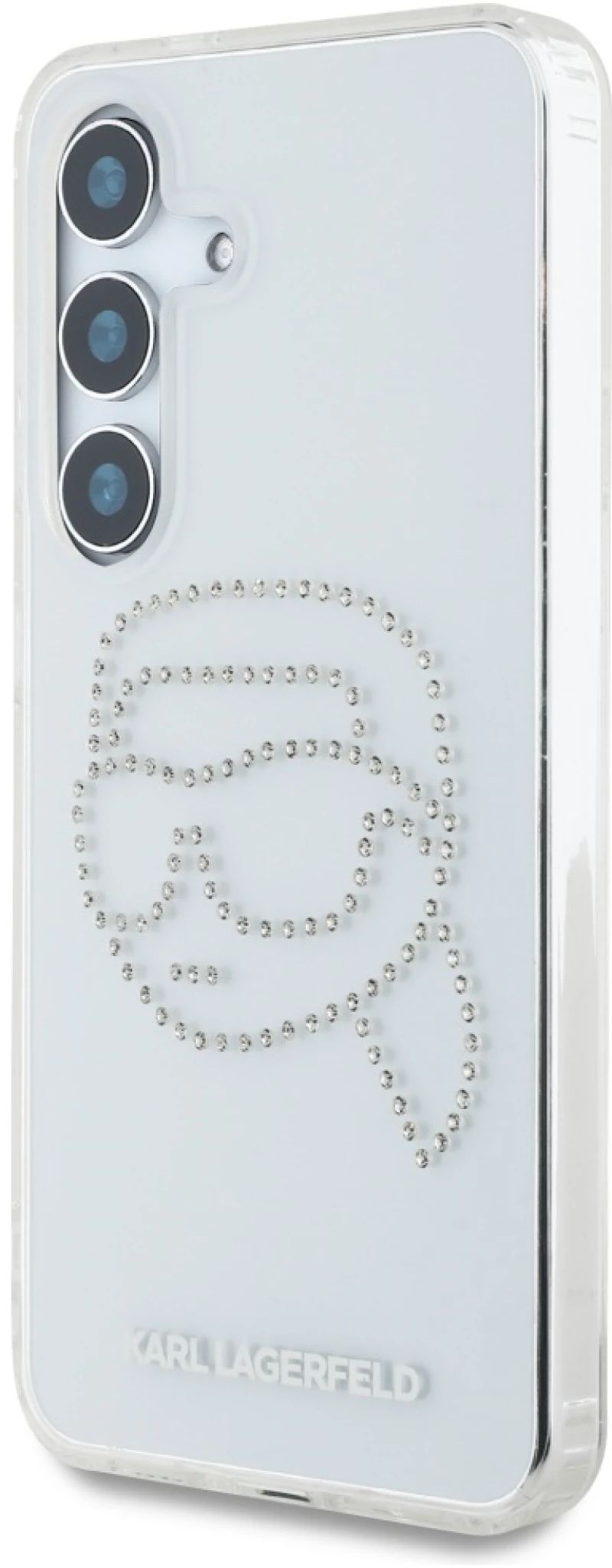 Case Karl Lagerfeld Rhinestones Karl Head Logo Samsung Galaxy S25 transparent