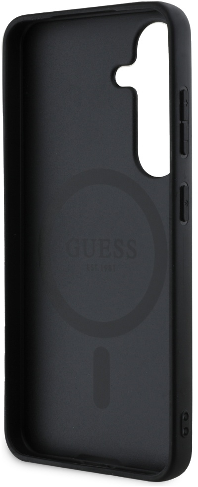 Guess Grained Hot Stamp Peony Pattern Triangle Logo MagSafe Case for Samsung Galaxy S25 - Brown