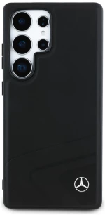 Mercedes Leather Horizontal Debossed Curves MagSafe Case for Samsung Galaxy S25 Ultra - Black