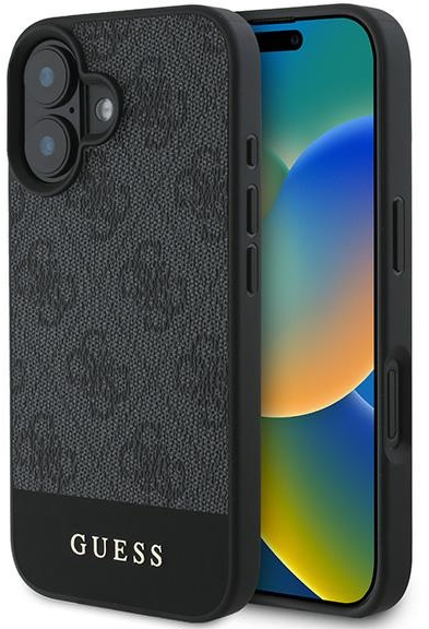 Guess 4G Bottom Stripe Case for iPhone 16 Plus 6.7" - Gray