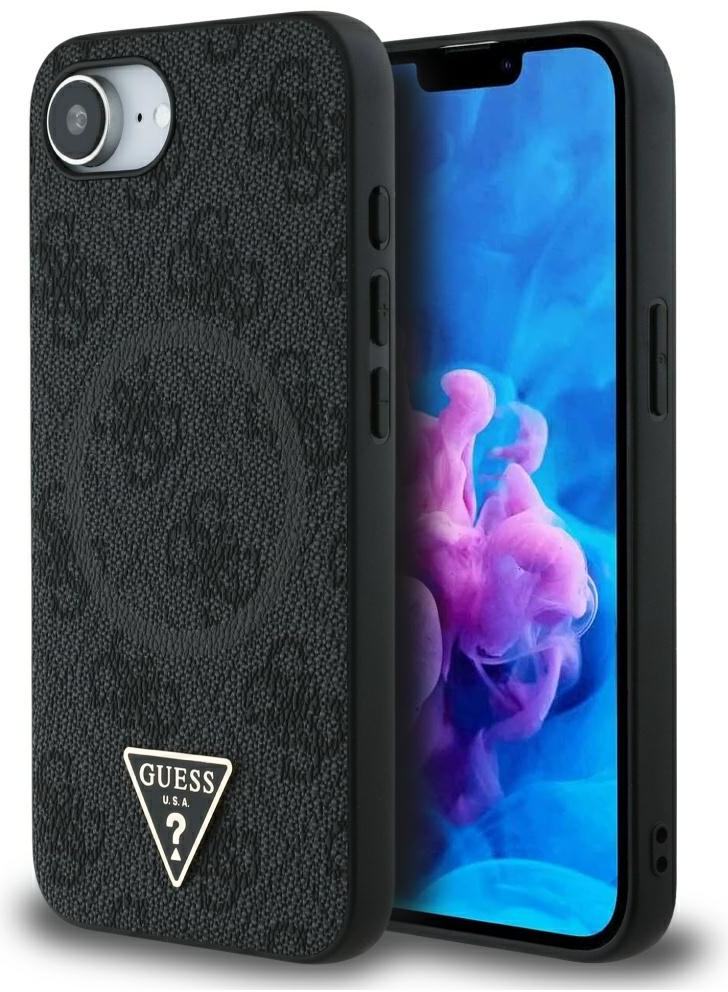 Guess 4G Ring Triangle Logo MagSafe case for iPhone 16e - black