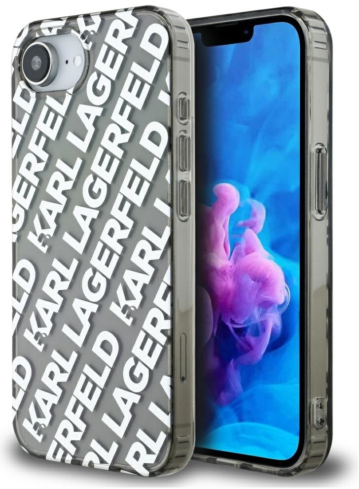 Karl Lagerfeld IML Repeat Logo case for iPhone 16e - silver