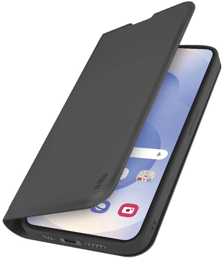 SBS Wallet Case with Stand and Wallet for Samsung Galaxy S25 Edge - Black