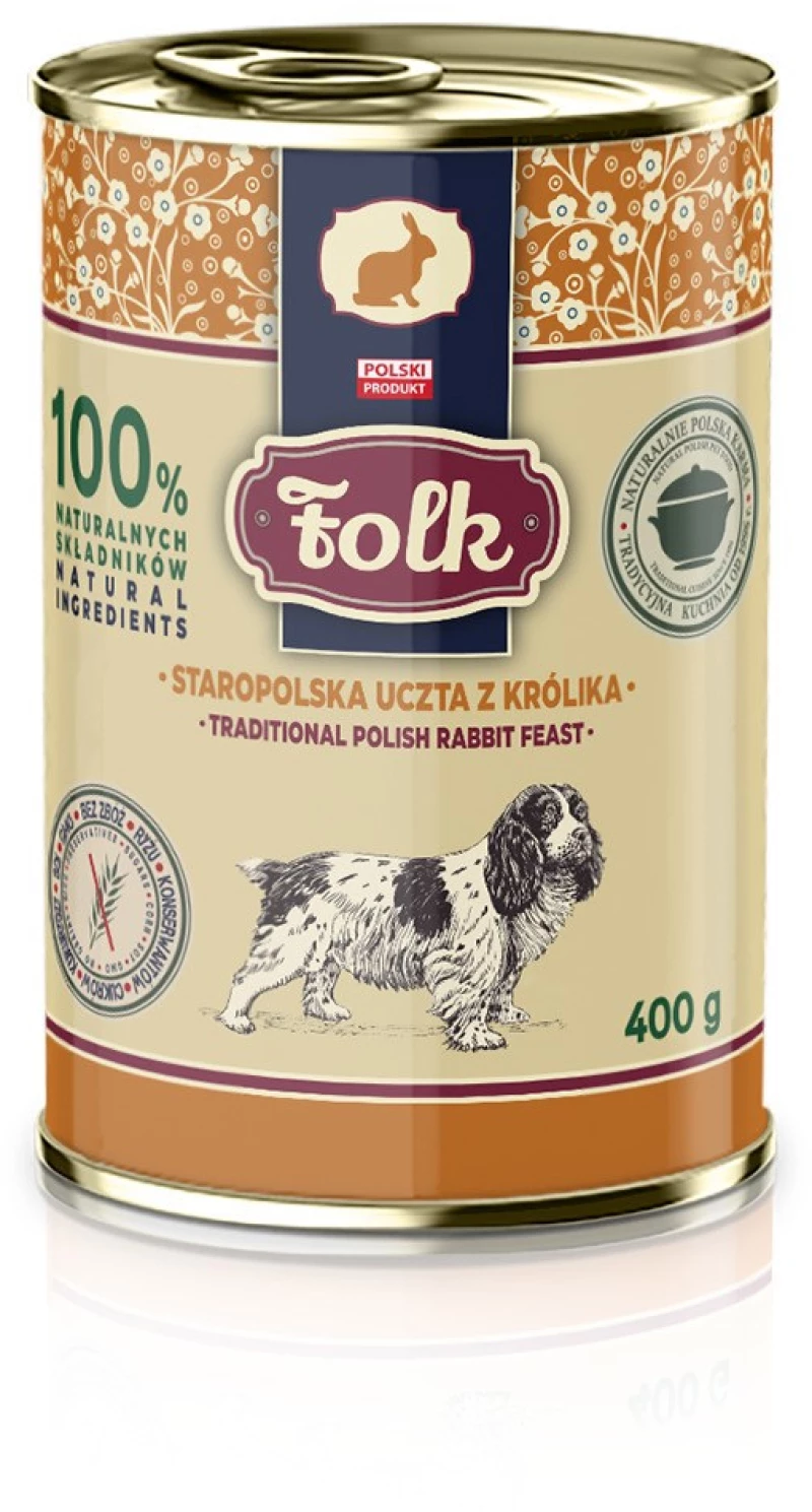 FOLK Traditional polish rabbit feast - wet dog food - 400g