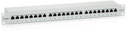 Equip 24-Port Cat.6 Shielded Patch Panel, Light Grey
