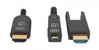 Manhattan HDMI to Micro HDMI Plenum-Rated Cable, 4K@60Hz (Premium High Speed), 20m, Active, Detachable HDMI Male (Type A), Male to Male, Black, Gold Plated Contacts, Lifetime Warranty