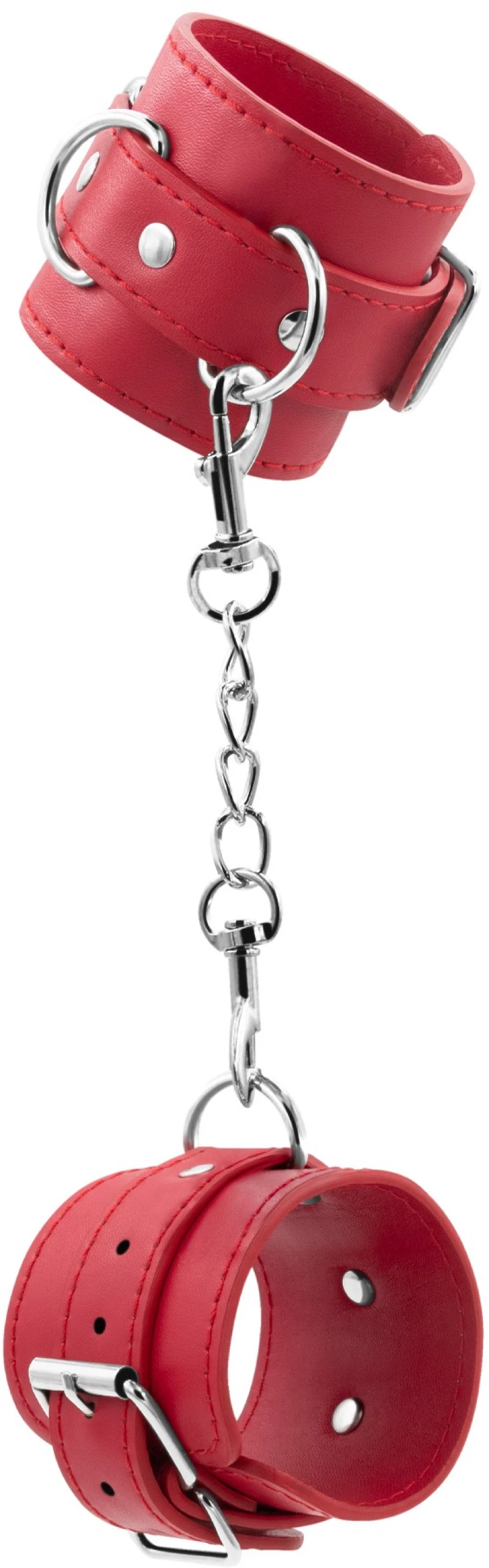 BONDAGE LOVE LEATHER HANDCUFFS CRUSHIOUS RED