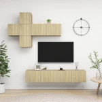 vidaXL Έπιπλα Τηλεόρασης Σετ 7 Τεμαχίων Sonoma Δρυς από Επεξ. Ξύλο