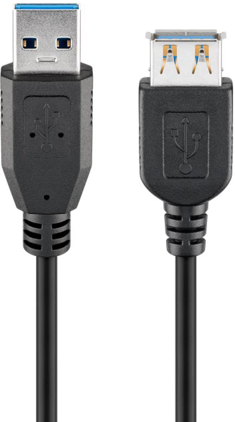 GOOBAY καλώδιο προέκτασης USB 74149, 5Gbps, USB 3.0, 15W, 2m, μαύρο - 4040849741494