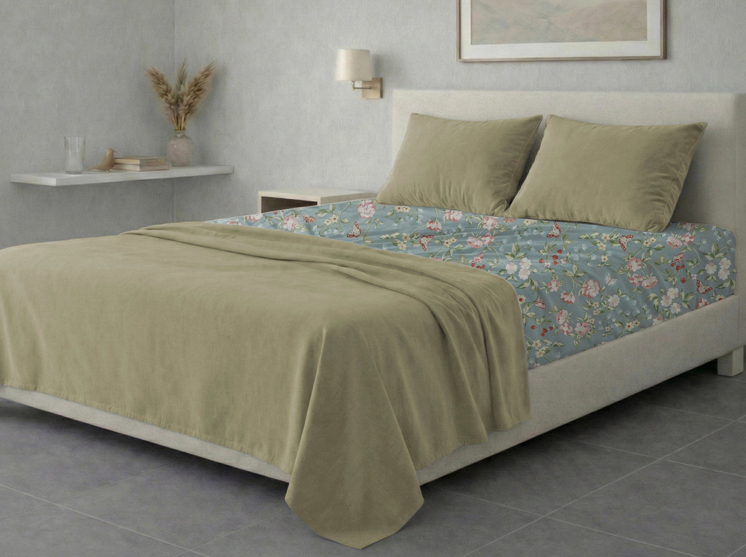 Σετ σεντόνια 4τμχ υπέρδιπλα 240x270-180x200+35 Βαμβακερά 100% εμπριμέ/μονόχρωμα 007443011Σ81Χ95