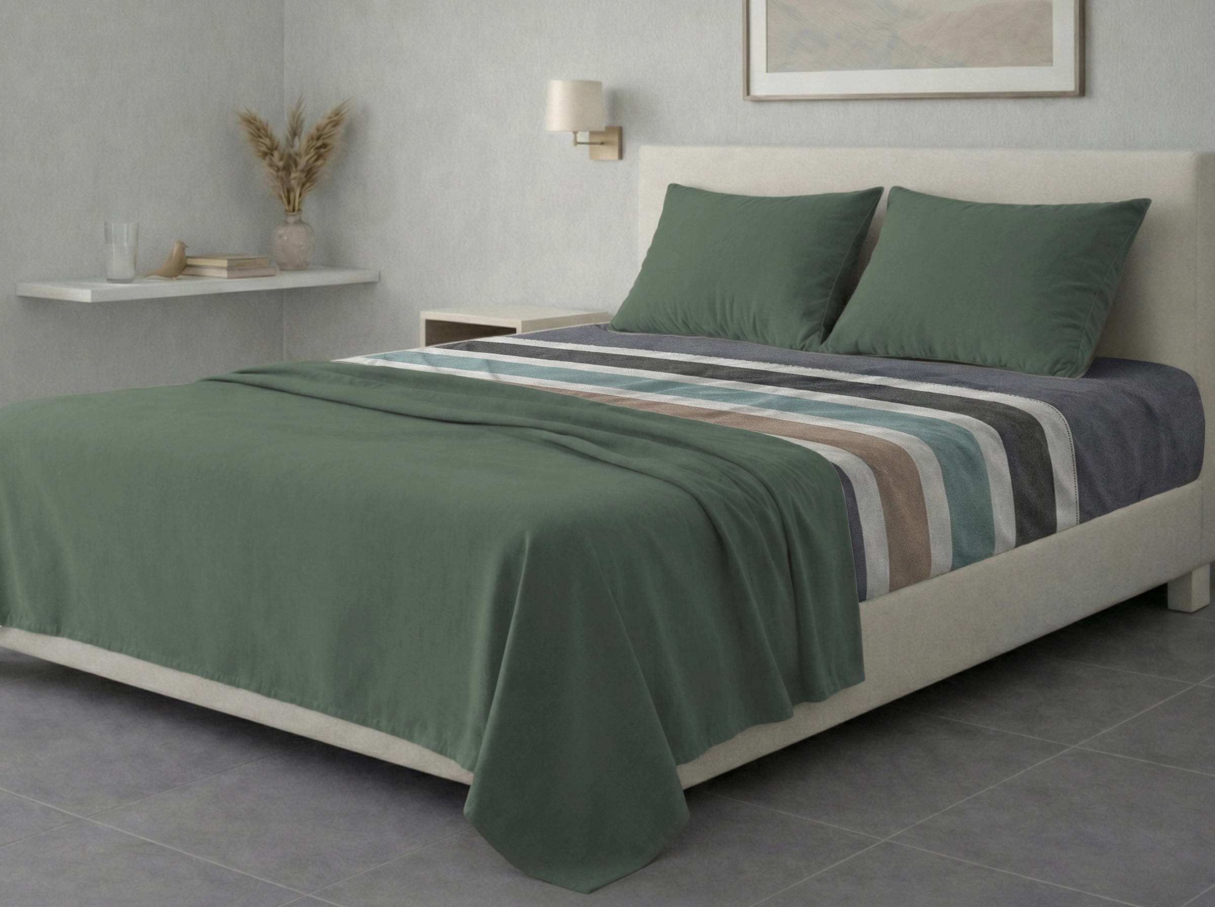 Σετ σεντόνια 4τμχ υπέρδιπλα 240x270-180x200+35 Βαμβακερά 100% εμπριμέ/μονόχρωμα 007443011Σ79Χ90