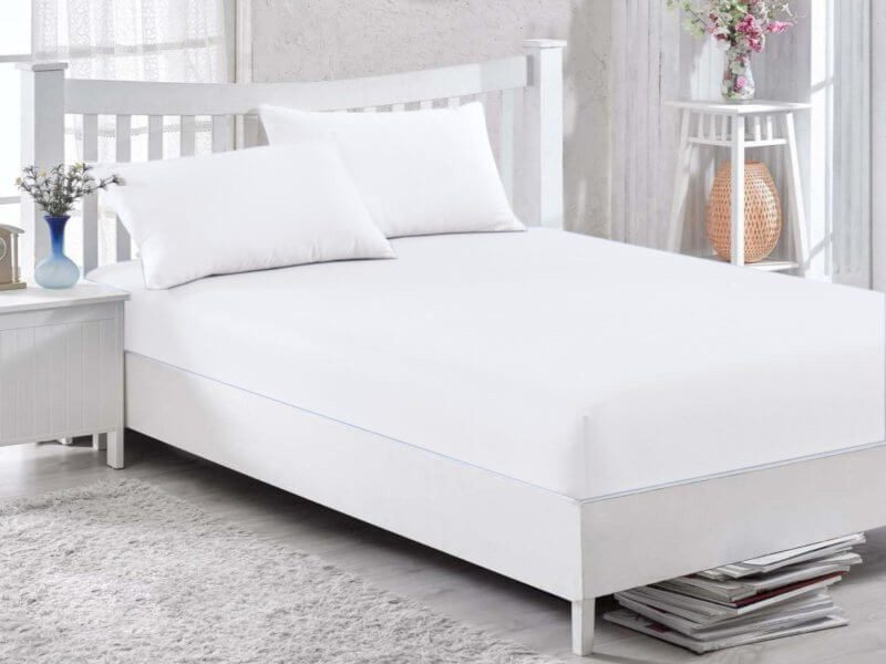 Κατωσέντονο με Λάστιχο Λευκό 100% Βαμβακερό Γαρύφαλλο 100-180x200+30cm - 100x200+30