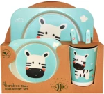 Zebra Παιδικό Σετ Φαγητού από Bamboo Eco Friendly σε Συσκευασία Δώρου