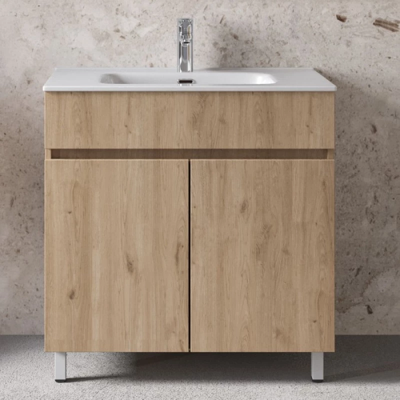 Πάγκος-Νιπτήρας Μπάνιου Toledo Walnut Μ81ΧY72ΧB46cm