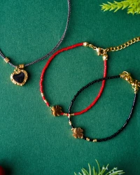 Lucky Clover Duo Bracelet - Black