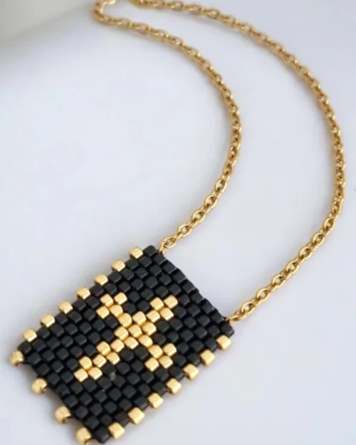 Miyuki Cross Necklace