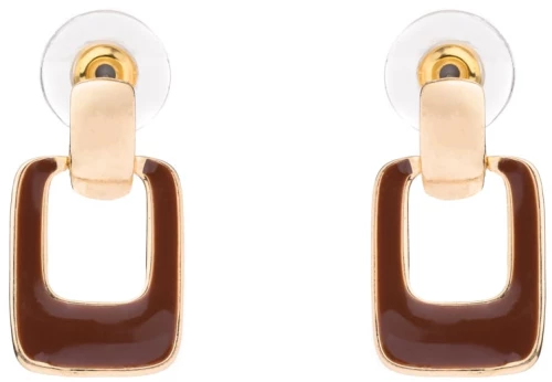 Brown Enamel Earrings
