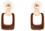 Brown Enamel Earrings