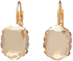Crystal Golden Baroque Mirror Earrings - Gold plated