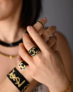 Miyuki Regal Noir Ring - 56